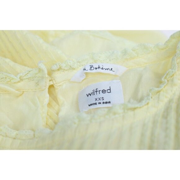 Wilfred Women's Size XXS Yellow Elia Dress La Boheme Long Sleeve Cotton Prairie - Picture 4 of 9